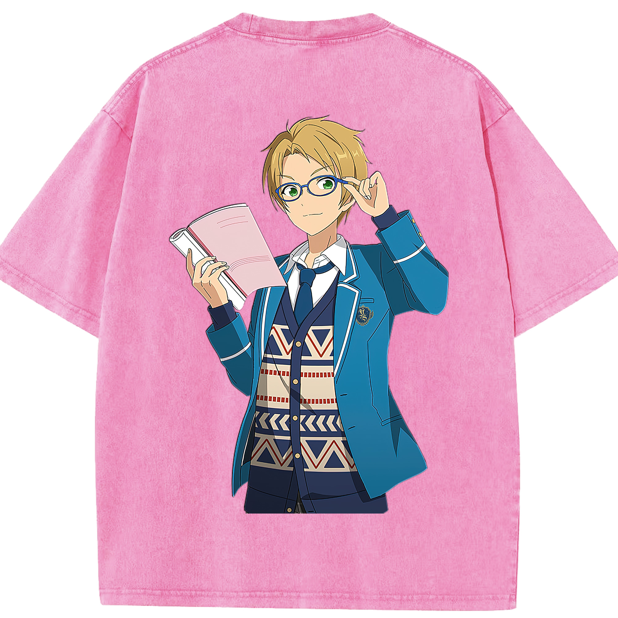 （画像用） あんさんぶるスターズ! Ensemble Stars 綿100% ヴィンテージ風 半袖Tシャツ（背面プリント）